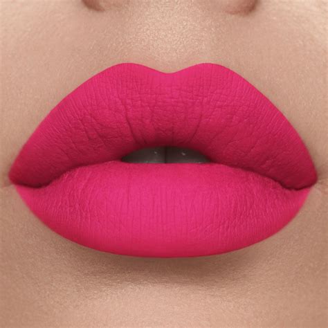 deep pink matte lipstick.